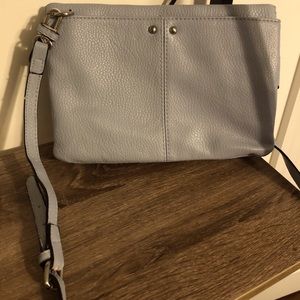 Blue Faux Leather Crossbody